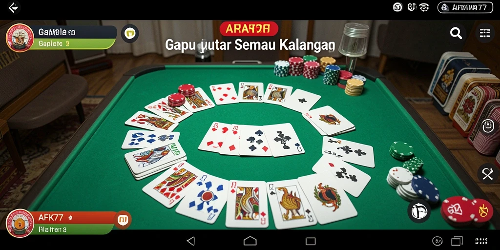 Gameplay seru Gaple di AFK77 dengan teman-teman.