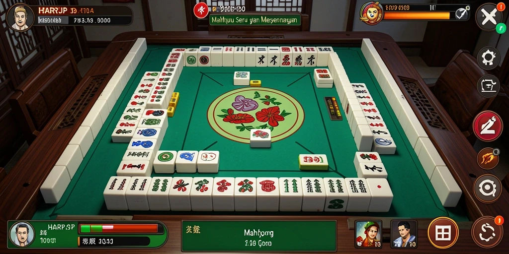 Tampilan menarik dari gameplay Mahjong di HARAPJP.