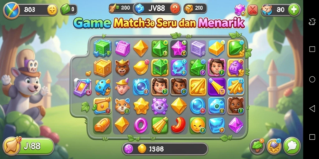 Tampilan gameplay JV88 yang menarik dan penuh warna.