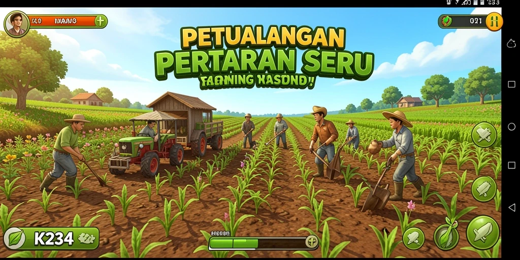 Gameplay K234 menampilkan petualangan seru di dunia pertanian.